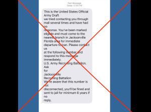 No, the Army isn’t sending Ukraine draft notices via text