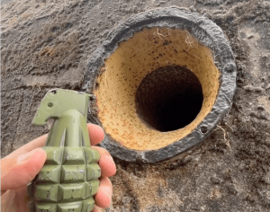This WWII bunker used fake air vent to return grenade to sender