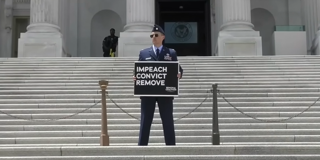 Air Force major restricted to DC base, under investigation after uniformed protest