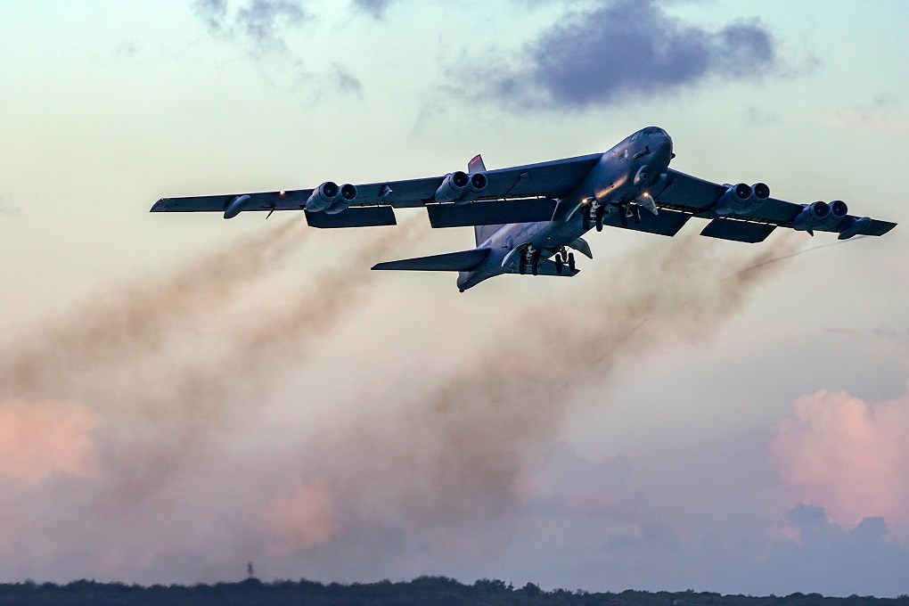 Air Force B-52 crew assists in search for missing sailors off the coast of Guam