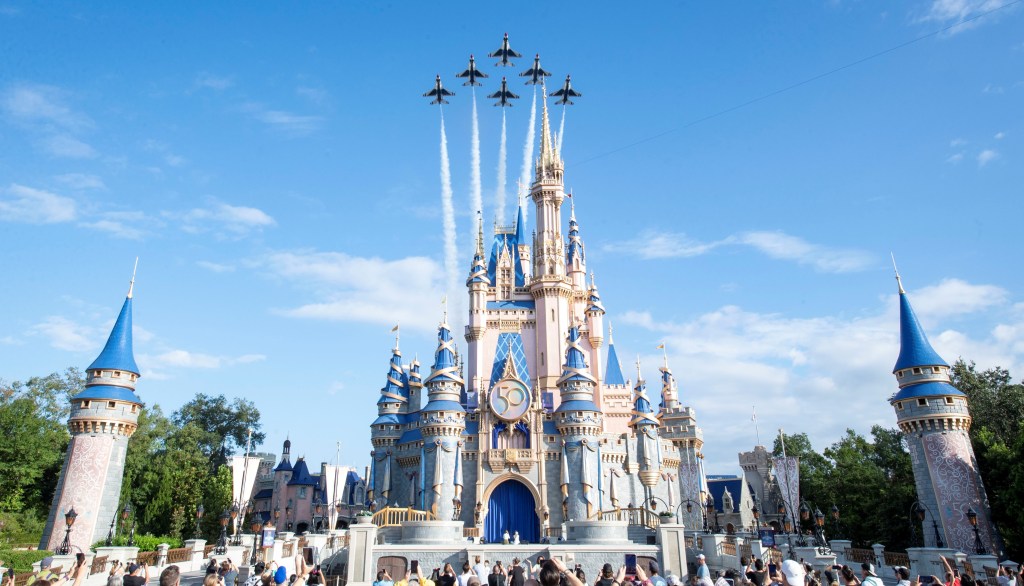 Wish upon a Thunderbird — Air Force demo team performs Disney flyover