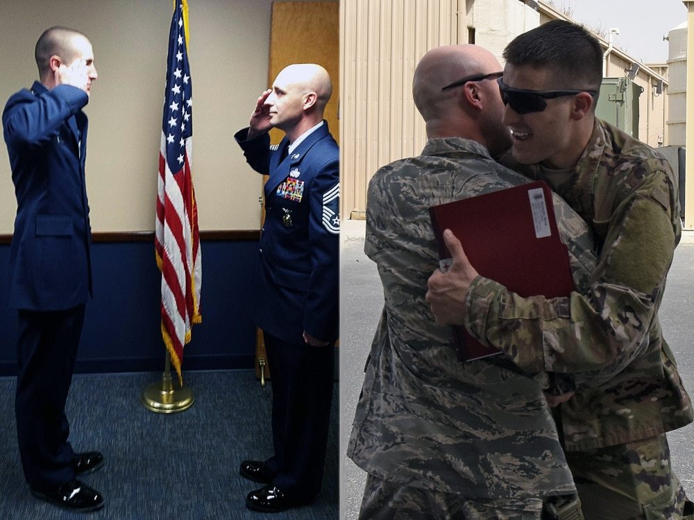 Air Force father, son reunited while deployed