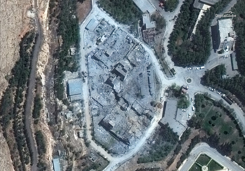 How imagery satellites captured the missile strikes in Syria