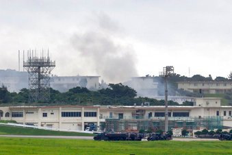 Dozens affected by toxic exposure from fire at hazmat storage facility at Kadena