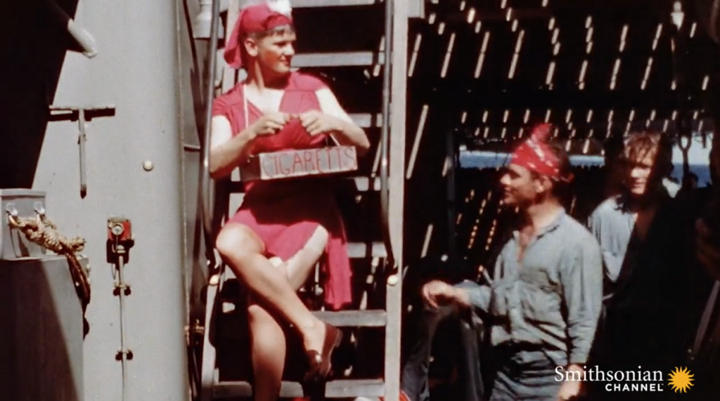 This color footage of hazing during a World War II line-crossing ceremony does not disappoint
