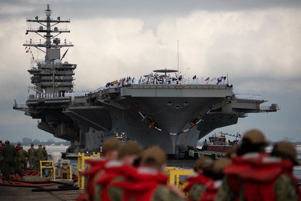 Austin mulling whether to send carrier Ike back to the Middle East
