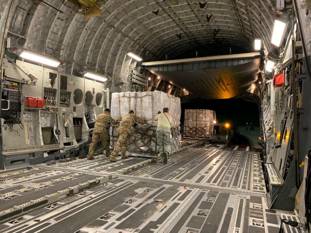 Inside one Air Force C-17 crew’s journey to bring COVID-19 test swabs to the US