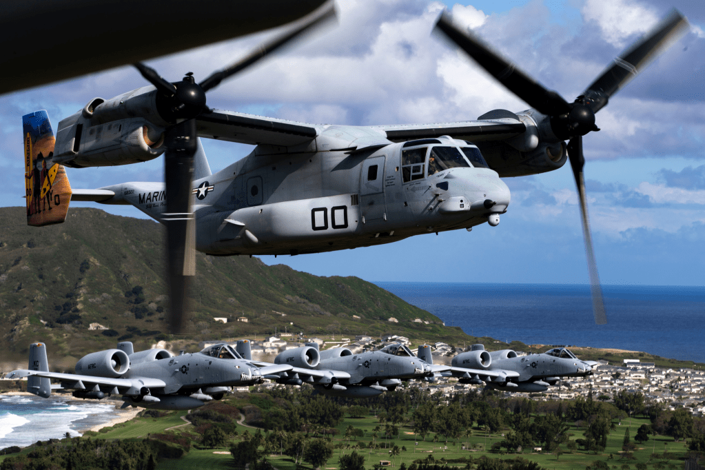 This is why Air Force A-10s are flying escort for Marine Ospreys over Hawaii