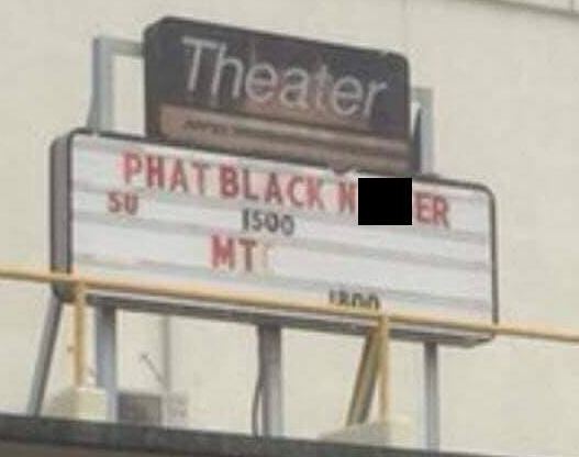 Racial slur posted on Marine base movie theater sign