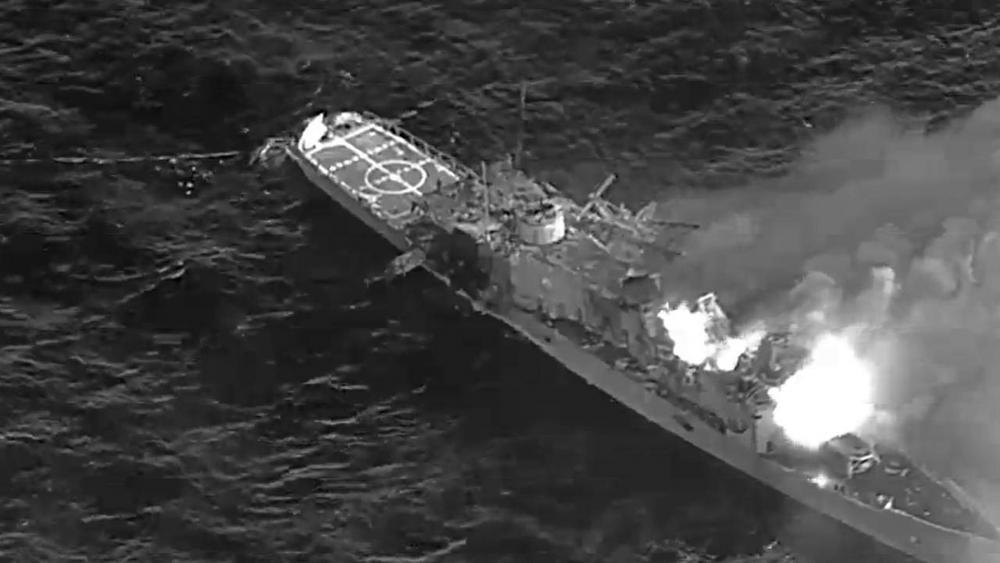 Watch the US Navy and allies blast the bejeezus out of this retired frigate