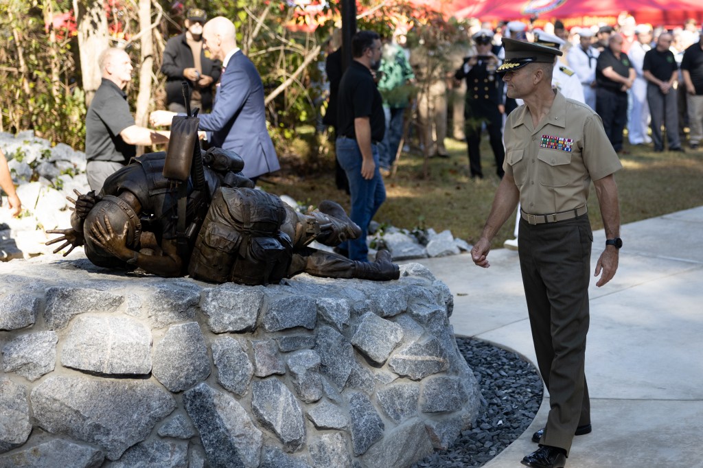 New monument unveiled honoring sacrifice of Navy corpsmen