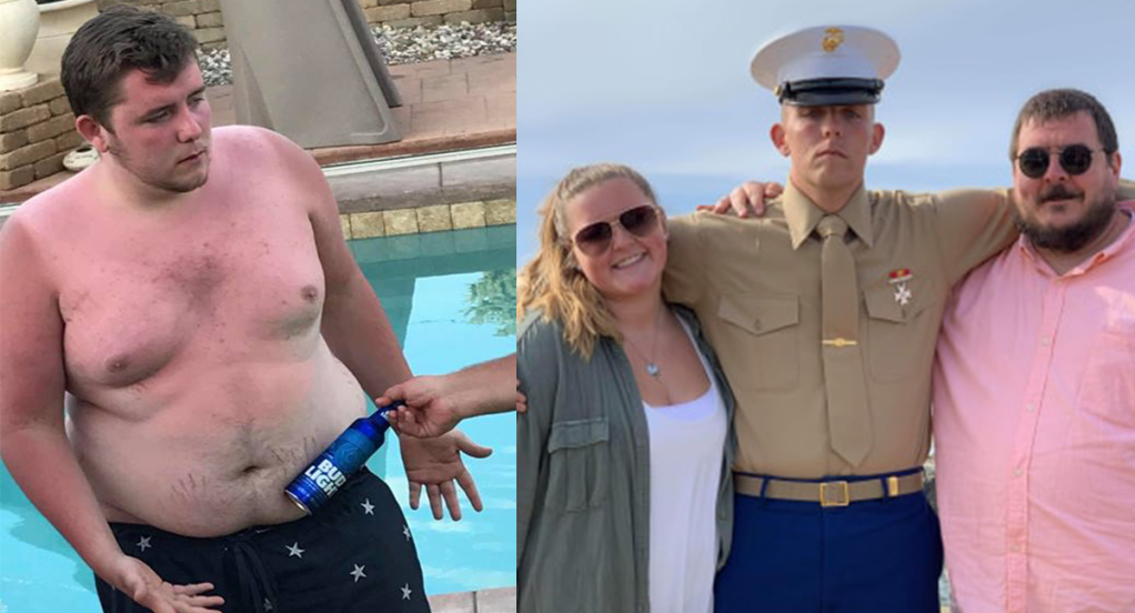 Recruit who dropped nearly 150 pounds to join the Corps is now a Marine