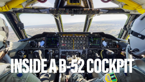 Ride along for a simulated bombing run in a B-52 Stratofortress