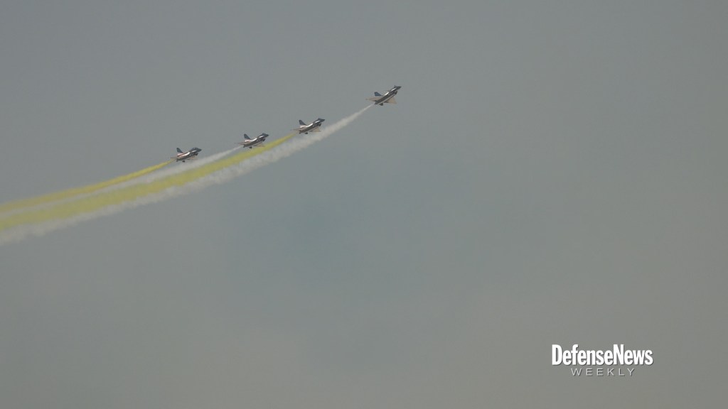 Chinese ‘August 1st’ demo team flies at the 2017 Dubai Airshow
