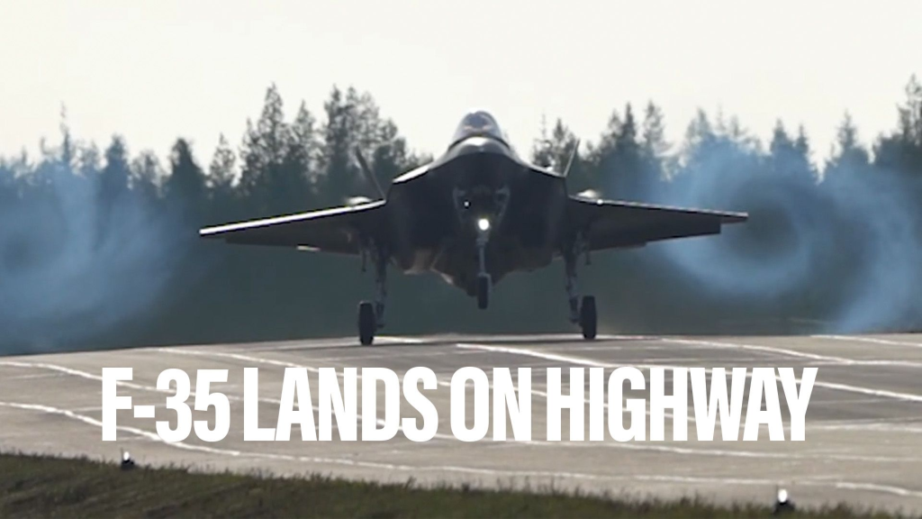 Watch the Air Force land an F-35 on a highway for the first time