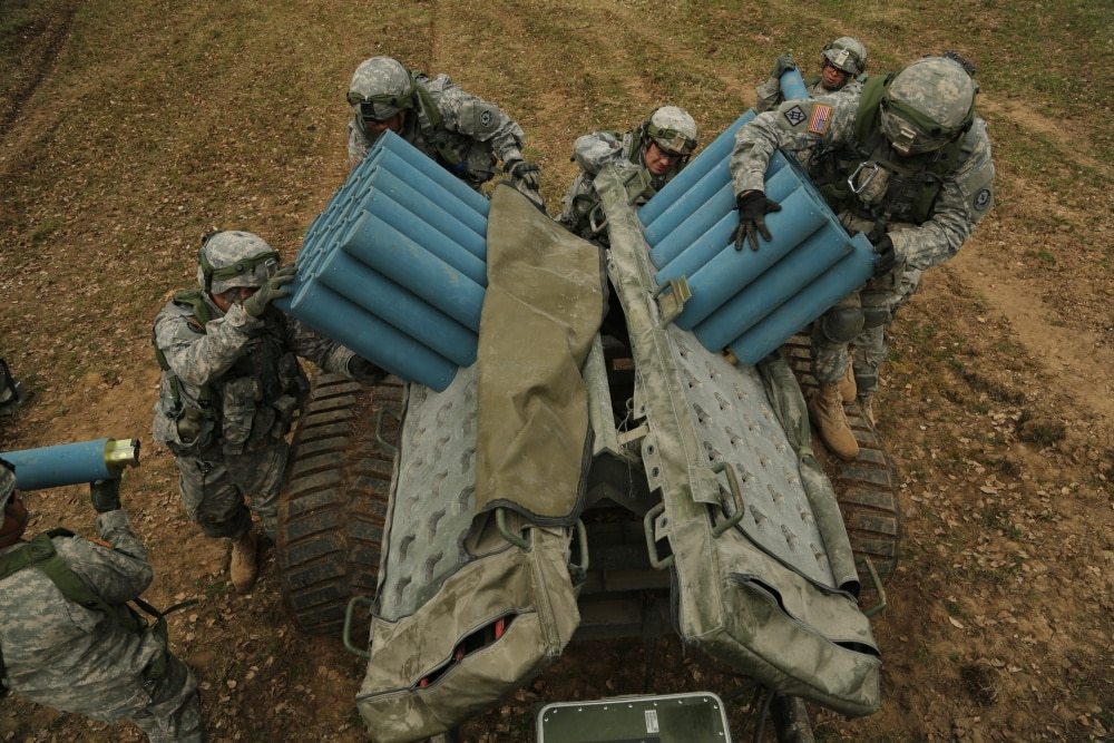 US Army Dusting Off Volcano Mine Dispensers