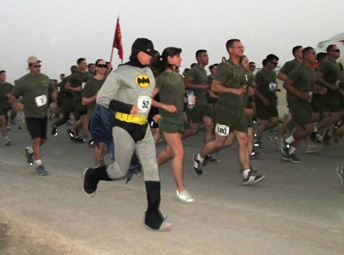Batman runs half-marathon with Marines in Afghanistan, raises cash for Boston victims