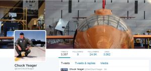 Chuck Yeager is tweeting at the speed of sound