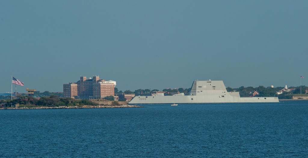 Sleek Zumwalt arrives in Norfolk on way to commissioning